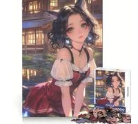Puzzle da 1000 pezzi "Serene FoxGirl Reflection" per adolescenti, ideale per stimolare la memoria, per il tempo libero a casa e per assemblare immagini Un regalo perfetto (38x52cm)