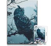 Puzzle da 1000 pezzi Serene Owl Forrest Trees per adolescenti, gioco di pensiero logico interattivo, ideale come regalo per occasioni memorabili, dimensioni 50x75cm