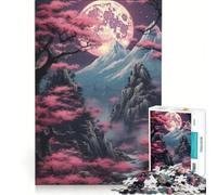Puzzle da 1000 pezzi "Serenità giapponese al chiaro di luna", gioco impossibile, attività divertenti da fare in casa, collezione d'artista, belle arti 38x26cm