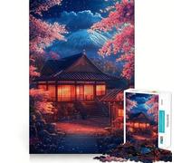 Puzzle da 1000 pezzi "Serenità in fiore di ciliegio" Gioco di precisione e divertente per stimolare la mente e creare un'atmosfera di pace e tranquillità,ideale come regalo di Natale (38x26cm)