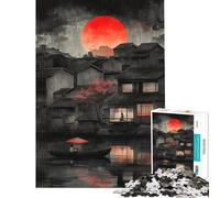 Puzzle da 1000 pezzi Serenità Luna Rossa per adolescenti gioco di velocità manuale ideale per compleanni e Natale 38x52cm