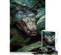 Puzzle da 1000 pezzi "Serpente dietro le foglie" per adulti, gioco di logica, passatempo per la casa, bordi puliti, bel regalo (38x52cm)