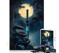 Puzzle da 1000 pezzi "Serpente, Spada e Chiaro di Luna" per adolescenti Puzzle logico e rilassante Perfetto per momenti di relax Lista dei desideri di Babbo Natale (38x52cm)