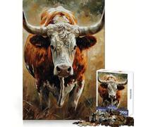 Puzzle da 1000 pezzi "Sguardo Bovino" per adulti, stimolante per la memoria e la serenità, con taglio preciso, ideale come regalo di Natale (38x26cm)