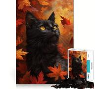 Puzzle da 1000 pezzi "Sguardo del gatto autunnale",gioco a incastro,gioco creativo,giocattolo,gioco casual,Natale,arte per il tempo libero (50x75cm)