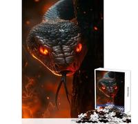 Puzzle da 1000 pezzi Sguardo del serpente infuocato Decorazione per la casa Giocattoli Regali di Babbo Natale segreto Giochi educativi Interessanti Riduzione dello stress (Dimensioni 50x75cm)