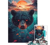 Puzzle da 1000 pezzi "Sguardo dell'orso sottomarino" per ragazzi stimola la memoria sfida educativa regalo per amici e familiari 38x52cm