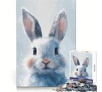 Puzzle da 1000 pezzi "Sguardo di lepre invernale" per adolescenti, stimola la memoria, rilassa la mente, divertente, si incastra perfettamente, perfetto per Natale (50x75cm)