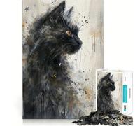 Puzzle da 1000 pezzi "Sguardo felino mistico" per adulti, ideale come gioco rilassante e antistress, con bordi precisi e un regalo speciale (38x52cm)