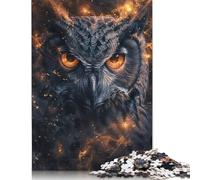 Puzzle da 1000 pezzi "Sguardo infuocato del gufo" Puzzle quadrato per adulti, puzzle di carta Giocattolo educativo per l'apprendimento 1000 pezzi (75x50 cm)