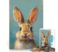 Puzzle da 1000 pezzi Sguardo sereno del coniglio per adulti, puzzle rilassante per la mente, arte da assemblare, (50x75cm)