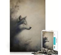 Puzzle da 1000 pezzi "Shadowed Wolf Whisper" per adulti, gioco di logica e antistress, taglio preciso, regalo perfetto 38x26cm