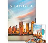 Puzzle da 1000 pezzi, Shanghai, Cina, taglio perfetto, divertente gioco di logica, gioco gratuito, attività per compleanno (50x75cm)