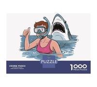 Puzzle Da 1000 Pezzi Shark Attack, Stay Positive Puzzle Per Adulti Gioco Pratico Sfida Difficile Interazione Genitore-figlio 52x38cm/1000pcs