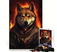 Puzzle da 1000 pezzi Shiba Fire Mage per adulti, gioco stimolante e divertente, taglio preciso, regalo speciale 38x26cm