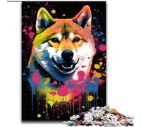 Puzzle da 1000 pezzi Shiba Inu colorato in legno, gioco interattivo per famiglie, adatto a partire dai 14 anni, 50x75cm, gioco rompicapo per adolescenti, regalo perfetto per le feste