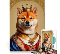 Puzzle da 1000 pezzi Shiba Inu King per adulti, gioco stimolante, divertente e silenzioso, con taglio preciso, regalo speciale 38x26cm