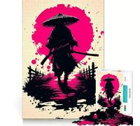 Puzzle da 1000 pezzi "Silent Ronin Under The Blood Moon" per adulti, gioco di logica per interni, taglio di precisione, regalo prezioso 50x75cm