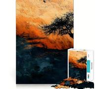 Puzzle da 1000 pezzi "Silhouette Albero su Scogliera" per Adolescenti, Gioco per Esercizi Mentali, Relax Mentale, Design, Assemblaggio, Lista dei Desideri di Babbo Natale 38x52cm