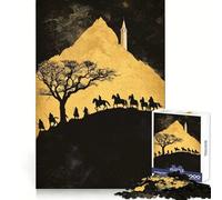 Puzzle da 1000 pezzi "Silhouette di cavalieri su una collina" per adulti ideale per ricordare migliorare alleviare lo stress ritagliare con precisione Babbo Natale scegli il tuo desiderio 38x52cm