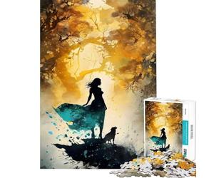 Puzzle da 1000 pezzi Silhouette nel bosco Puzzle da 1000 pezzi Decorazione per la casa Giocattolo Perfetto per la decorazione Ideale come regalo (50x75cm)
