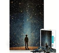 Puzzle da 1000 pezzi "Silhouette sotto un cielo stellato" per adolescenti, gioco cognitivo, divertimento lento, bordo premium, Babbo Natale, desiderio, scegli 50x75cm