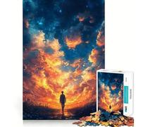 Puzzle da 1000 pezzi "Silhouette sotto un cielo stellato" per adulti, gioco di logica e antistress, taglio preciso, regalo perfetto 50x75cm