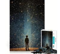 Puzzle da 1000 pezzi "Silhouette sotto un cielo stellato" per adulti, gioco di logica e antistress, taglio preciso, regalo perfetto 38x52cm