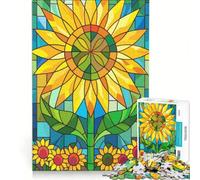 Puzzle da 1000 pezzi "Sinfonia di Girasoli" gioco rompicapo allena la mente e la manualità ideale come decorazione da scrivania 38x52cm