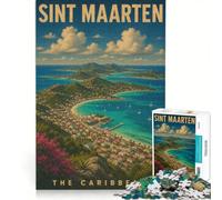 Puzzle da 1000 pezzi Sint Maarten Caraibi Vintage, giocattolo fai da te, rilassante e stimolante per la mente, compleanno e Natale 50x75cm