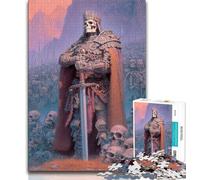Puzzle da 1000 pezzi "Skeleton King Warrior" per adulti e adolescenti, stimola l'intelligenza cerebrale e crea dipendenza, ideale per la decorazione della casa (38x26cm)