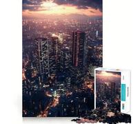 Puzzle da 1000 pezzi "Skyline di Tokyo al crepuscolo" per ragazzi, stimola la memoria, rilassante e divertente, con un design accattivante e una piacevole sorpresa 38x52cm