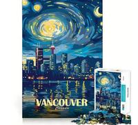Puzzle da 1000 pezzi "Skyline notturna di Vancouver,Canada" - Gioco creativo per sviluppare le capacità di abilità,con pezzi ben saldi e senza sbavature Attività per rafforzare i legami affettivi