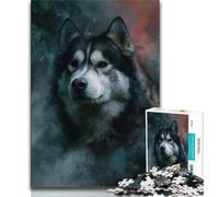Puzzle da 1000 pezzi Smoke Husky per adulti, 1000 pezzi, perfetto per le serate di gioco, giocattolo colorato per la casa, regalo (50x75cm)