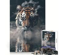 Puzzle da 1000 pezzi "Smoky Tiger Beast" per adolescenti, gioco di puzzle per allenare la mente, gioco di gruppo, arte e assemblaggio, regalo classico (50x75cm)
