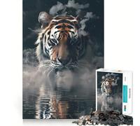 Puzzle da 1000 pezzi "Smoky Tiger Beast" per adolescenti, gioco di puzzle per allenare la mente, gioco di gruppo, arte e assemblaggio, regalo classico (50x75cm)