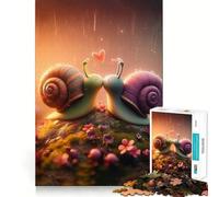 Puzzle da 1000 pezzi "Snail Love" per adolescenti, ideale per migliorare la memoria, creare un'atmosfera accogliente e rilassante, con tagli precisi, perfetto come regalo festivo (50x75cm)