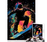 Puzzle da 1000 pezzi Snowboarder in azione Decorazione per la casa Giocattoli Ottimo regalo per giochi Gioco educativo Migliora l'amore tra coppie Dimensioni 38x52cm