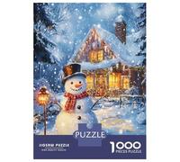 Puzzle Da 1000 Pezzi Snowman by Cozy Cottage Puzzle Per Adulti Gioco Pratico Sfida Difficile Interazione Genitore-figlio 38x26cm/1000pcs