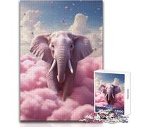 Puzzle da 1000 pezzi - Sogni verso il cielo Elefante Calmo Piacevole Tempo libero Divertimento Stretto Senza cuciture Precisione Giocattolo Dimensioni 50x75cm