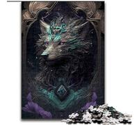Puzzle da 1000 pezzi "Sogno del Lupo" in legno, perfetto per regali di compleanno, Natale e Halloween, 50x75cm, per decorazioni per la casa, allenamento del cervello e regali per le feste