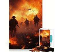 Puzzle da 1000 pezzi "Soldati in Firestorm" per adulti e ragazzi, gioco di abilità rilassante e divertente, con bordi netti, ideale come regalo per le festività (38x26cm)