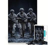 Puzzle da 1000 pezzi "Soldati sotto la pioggia" per adulti e ragazzi, gioco di abilità rilassante e divertente, con bordi precisi, ideale come regalo per le festività (38x52cm)