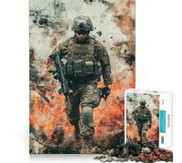 Puzzle da 1000 pezzi "Soldato in combattimento" per adulti, ideale per rafforzare la memoria, per un divertimento informale, con bordi netti e un design classico (38x26cm)