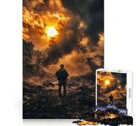 Puzzle da 1000 pezzi "Soldato in una città devastata dalla guerra" per ragazzi, gioco di logica, ideale per momenti di relax, con taglio preciso e pezzi da collezione (38x26cm)