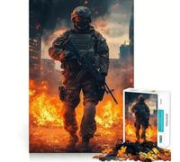 Puzzle da 1000 pezzi "Soldato in zona di guerra" per adolescenti, ideale per rafforzare la memoria e il legame familiare, con bordi precisi e un regalo pensato con cura (38x52cm)