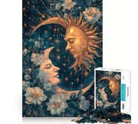Puzzle da 1000 pezzi Sole e Luna - Abbraccio Floreale per Adulti, Regalo, Gioco di Sviluppo Mentale, Divertimento Tranquillo, Design da Assemblare, 50x75cm