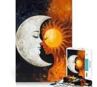 Puzzle da 1000 pezzi "Sole e Luna che si baciano" per adolescenti, ideale per migliorare la memoria, calmare la mente e creare un'opera d'arte da collezione 50x75cm
