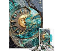 Puzzle da 1000 pezzi "Sole e Luna d'Oro" con tecnica Kintsugi sfida per l'intelligenza e la concentrazione gioco avvincente per tutta la famiglia analisi e logica ideale come regalo (75x50cm)