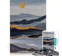 Puzzle da 1000 pezzi "Sole nella montagna blu" per adolescenti, gioco cognitivo, divertimento lento, bordo premium, Babbo Natale, desiderio, scegli 38x52cm